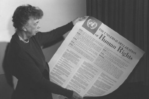 Eleanor Roosevelt az Emberi Jogok Egyetemes Nyilatkozatával